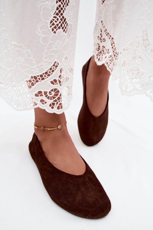 Ballerine in suede sintetico color cioccolato Camdena