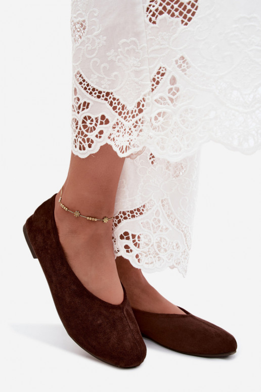 Ballerine in suede sintetico color cioccolato Camdena