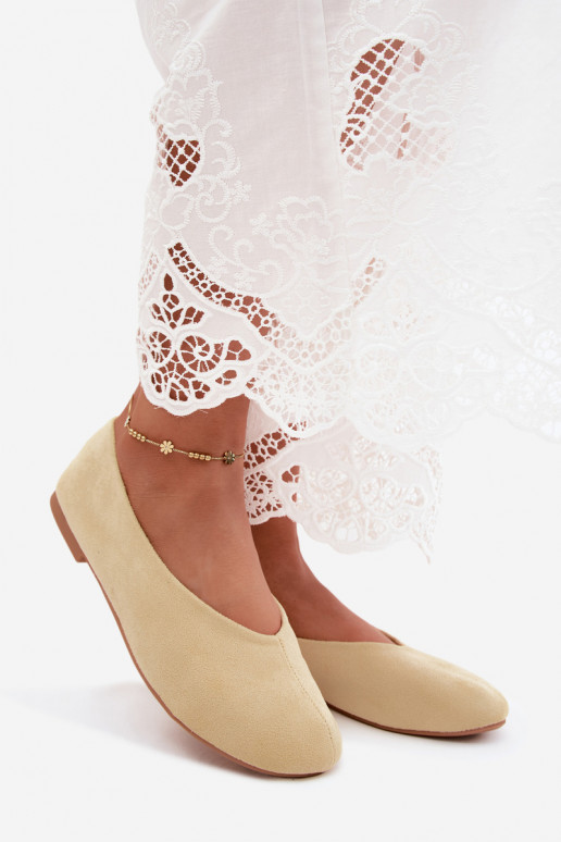 Ballerine gialle in ecopelle scamosciata Camdena