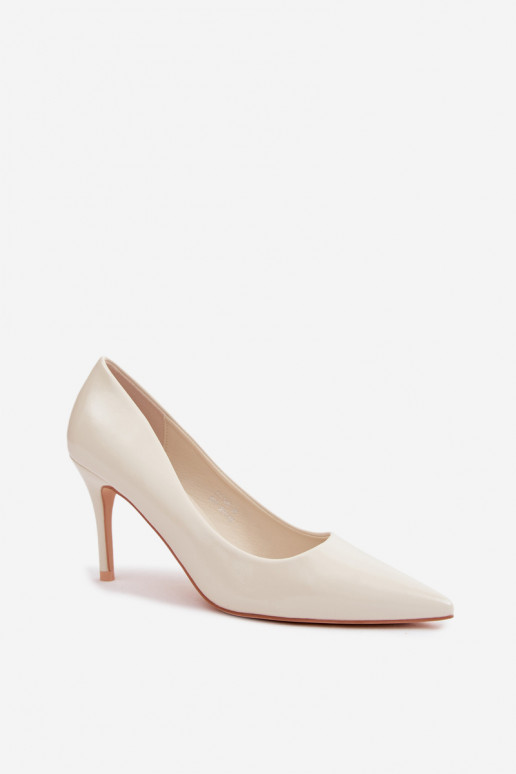 Scarpe con tacco alto in pelle sintetica con effetto lucido Zgaszona Biel Tropessa