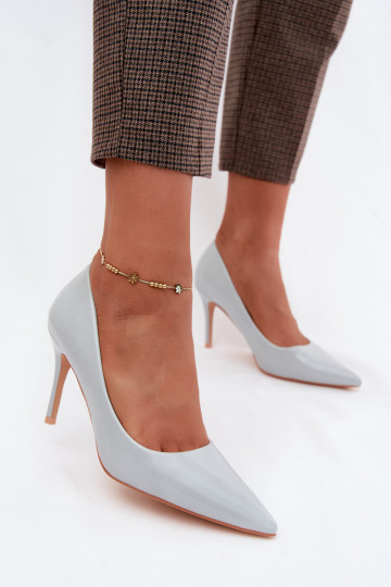 Scarpe con tacco alto blu in pelle sintetica con effetto lucido Tropessa 2