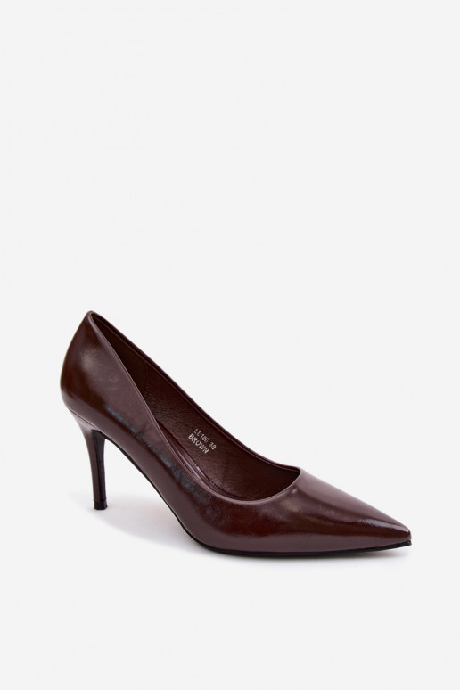 Scarpe con tacco alto CzekoladoĮe in pelle sintetica con effetto lucido Tropessa