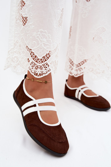 Ballerine sportive color cioccolato con cinturini elastici Donatella 2