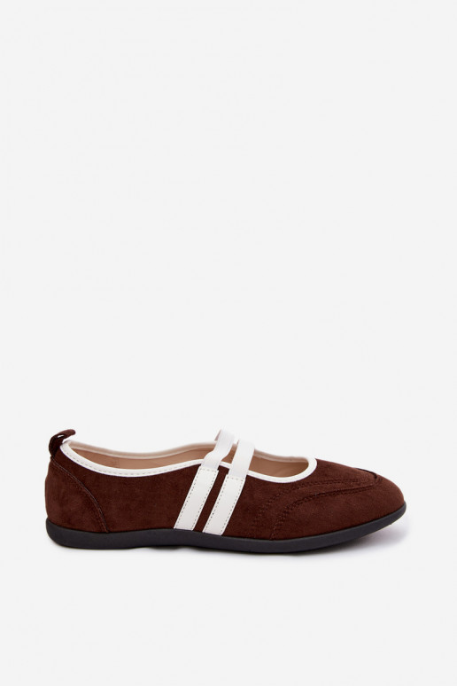 Ballerine sportive color cioccolato con cinturini elastici Donatella