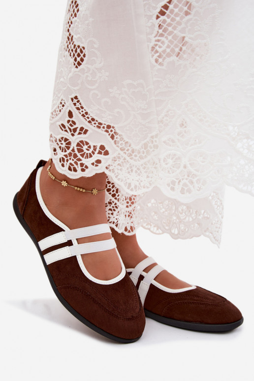 Ballerine sportive color cioccolato con cinturini elastici Donatella