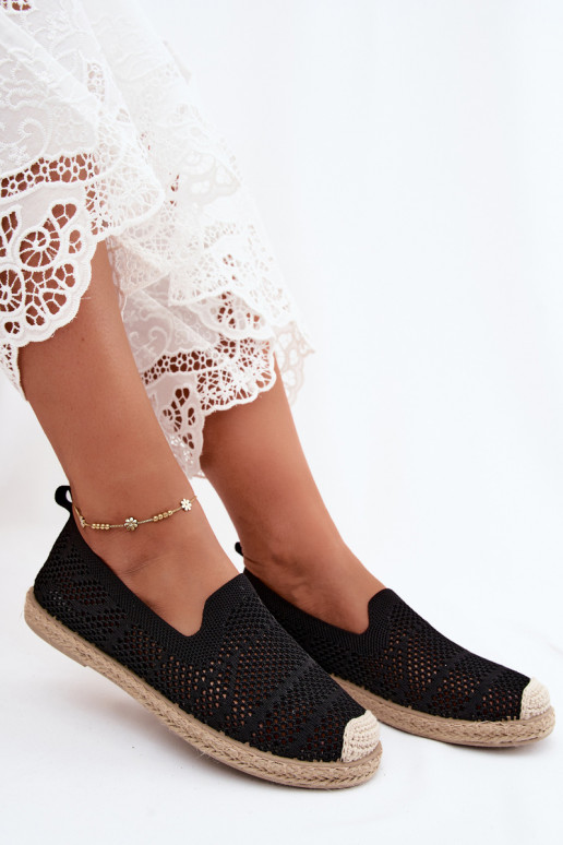Espadrillas nere in pizzo Candessa