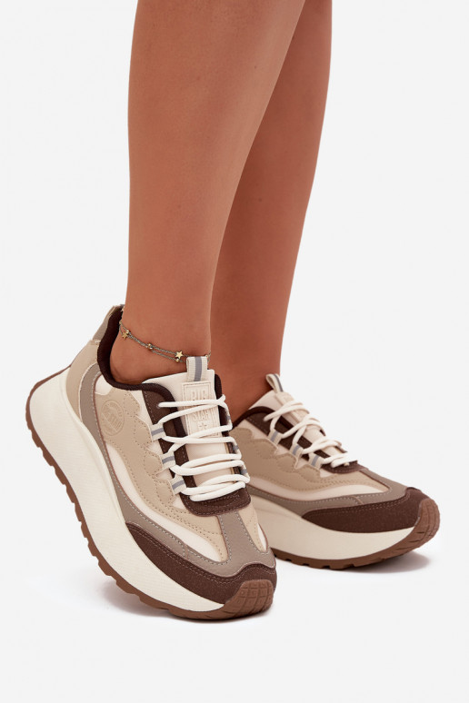 Sneakers beige da donna con piattaforma Big Star SS274002 HI-POLY SYSTEM