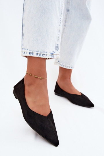 Ballerine nere a punta in suede sintetico Corabella 2