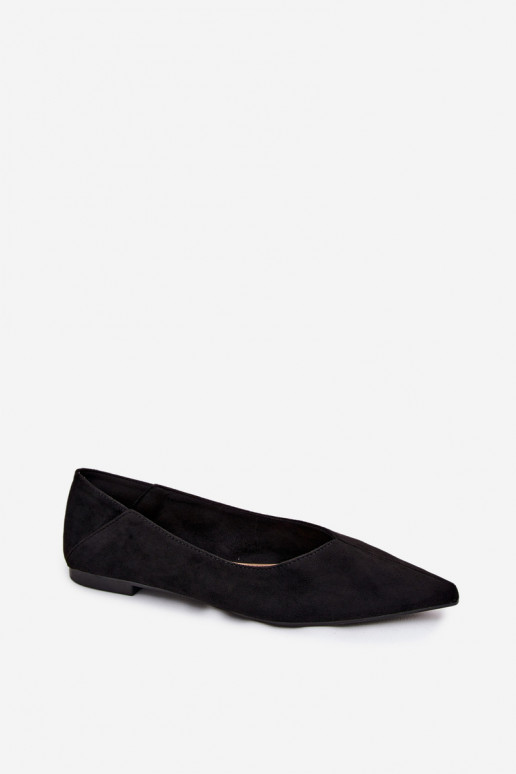 Ballerine nere a punta in suede sintetico Corabella