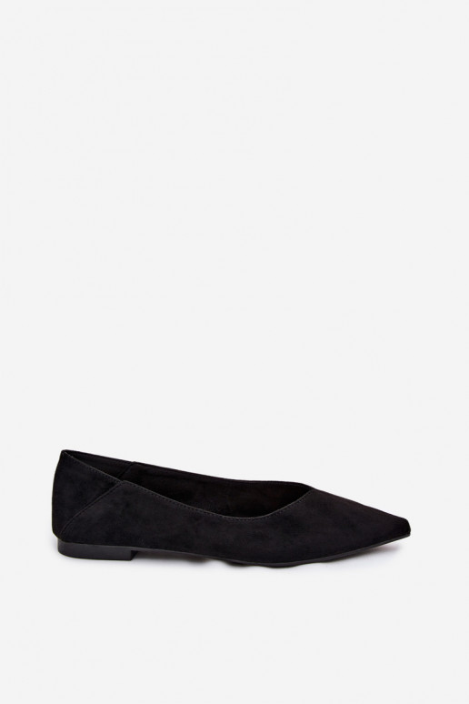 Ballerine nere a punta in suede sintetico Corabella
