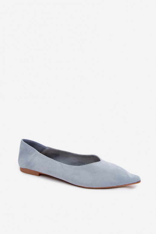 Ballerine blu a punta in suede sintetico Corabella