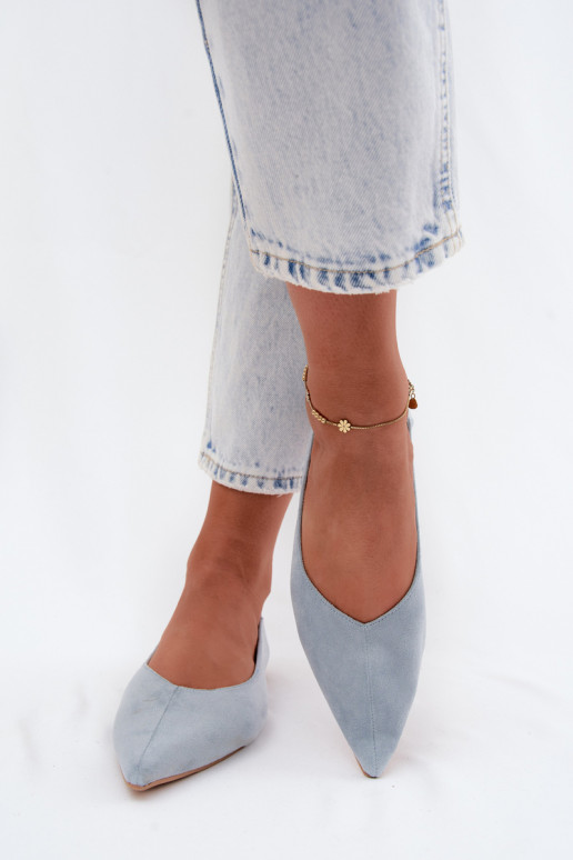 Ballerine blu a punta in suede sintetico Corabella