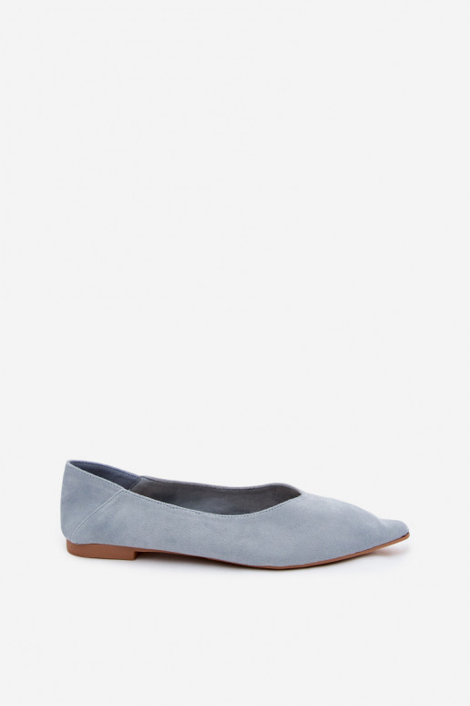 Ballerine blu a punta in suede sintetico Corabella