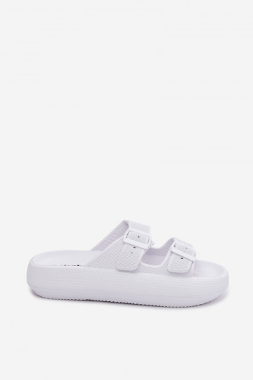 Pantofole da donna con schiuma e fasce bianche Sharmen 2