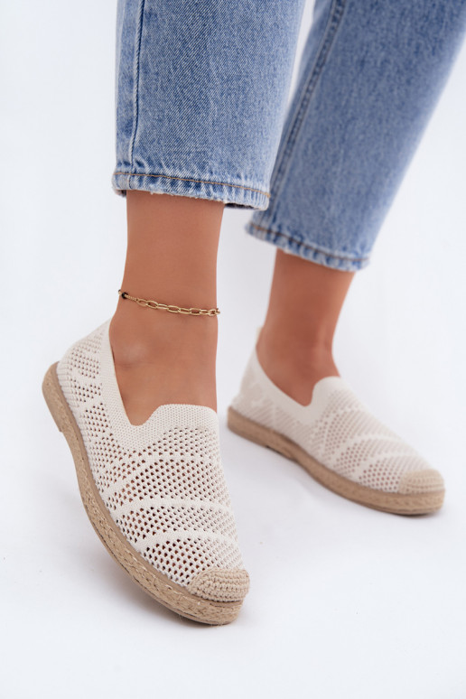 Espadrillas color avorio traforate Candessa