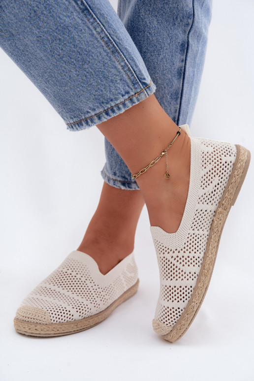 Espadrillas color avorio traforate Candessa