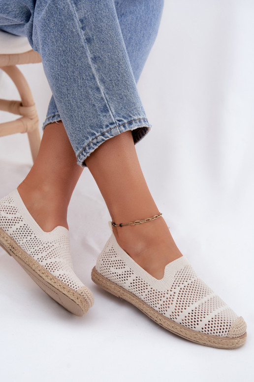 Espadrillas color avorio traforate Candessa