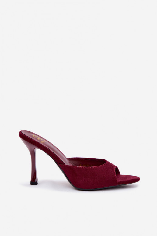Infradito con tacchi sottili in suede artificiale bordeaux Cherryssa
