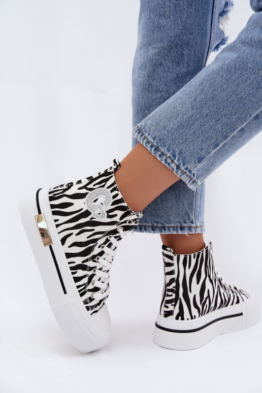 Scarpe casual con piattaforma Zebra Meloria