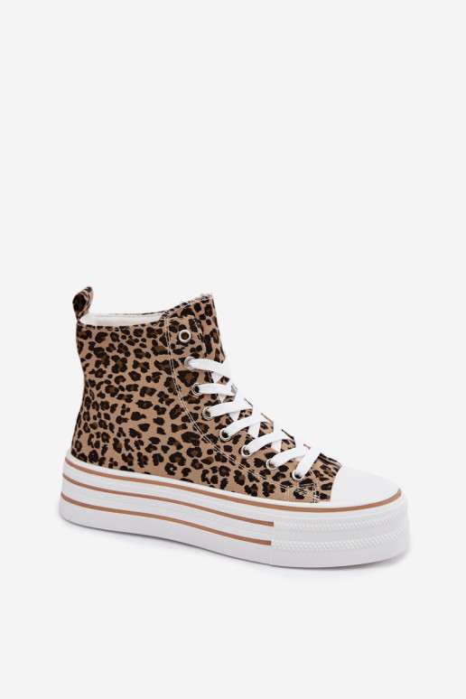 Scarpe casual con cavigliera e stampa leopardata Inildrose