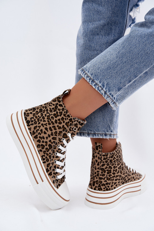 Scarpe casual con cavigliera e stampa leopardata Inildrose