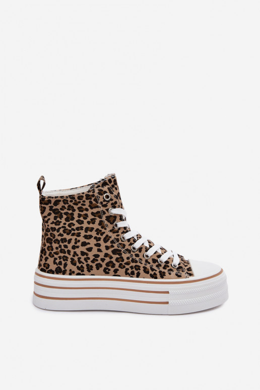 Scarpe casual con cavigliera e stampa leopardata Inildrose