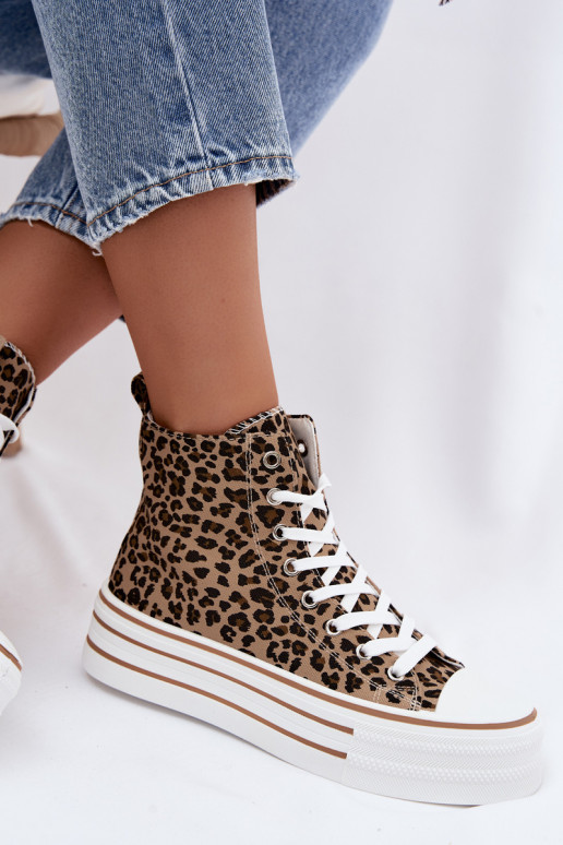 Scarpe casual con cavigliera e stampa leopardata Inildrose