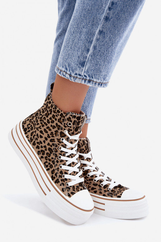 Scarpe casual con cavigliera e stampa leopardata Inildrose