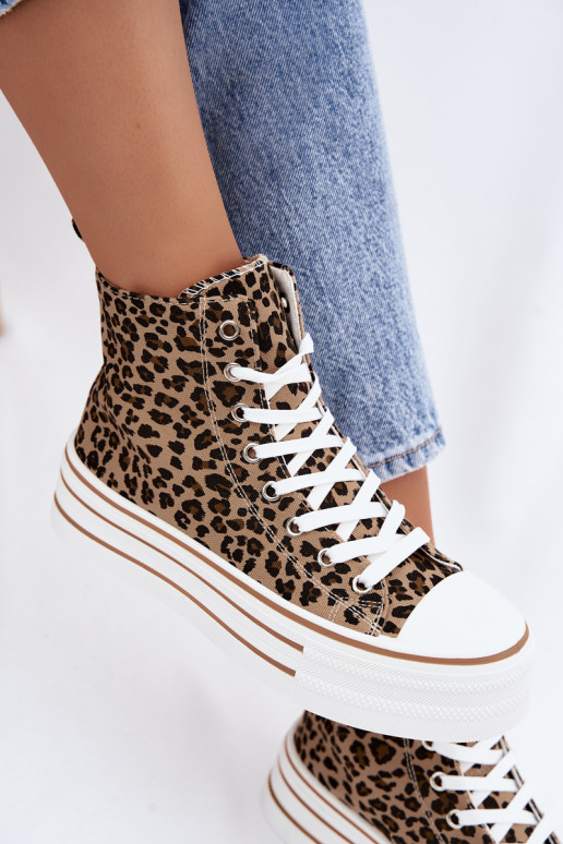 Scarpe casual con cavigliera e stampa leopardata Inildrose