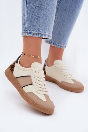 Sneakers in pelle sintetica sabbia Corelle