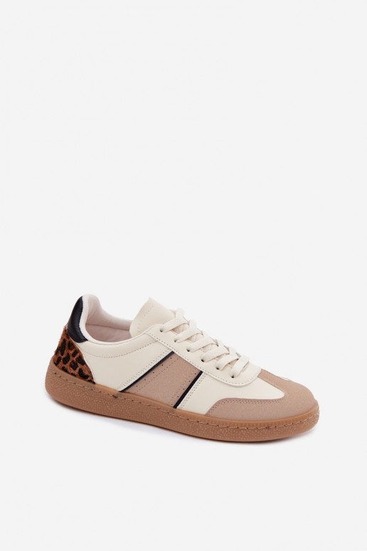 Sneakers in pelle sintetica sabbia Corelle