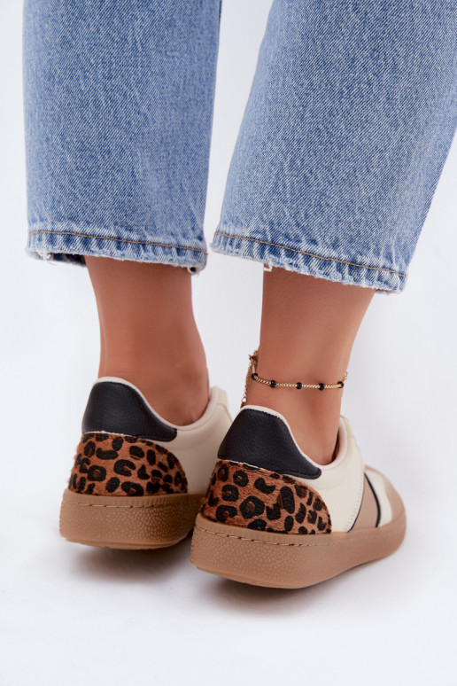 Sneakers in pelle sintetica sabbia Corelle