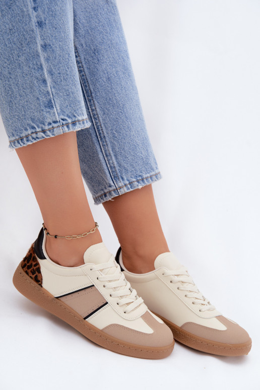Sneakers in pelle sintetica sabbia Corelle