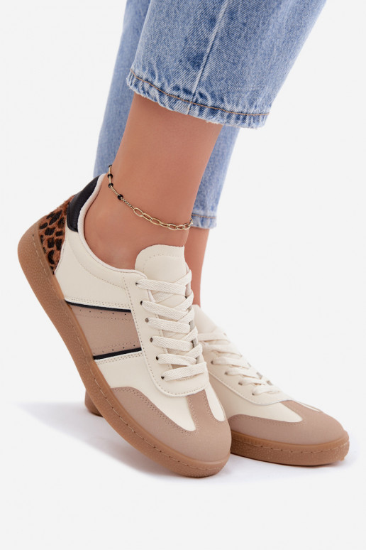 Sneakers in pelle sintetica sabbia Corelle