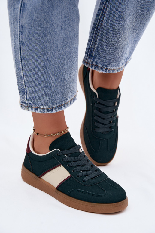 Sneakers da donna in ecopelle verde bottiglia Corelle