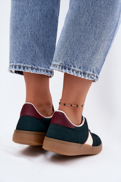 Sneakers da donna in ecopelle verde bottiglia Corelle