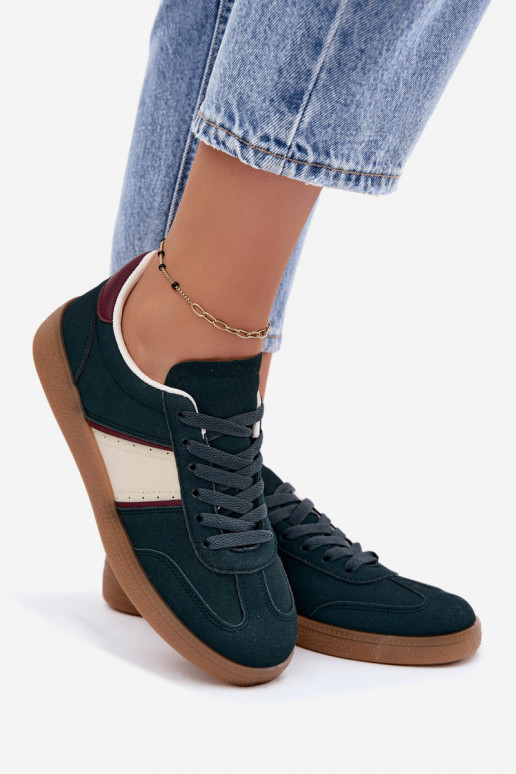 Sneakers da donna in ecopelle verde bottiglia Corelle