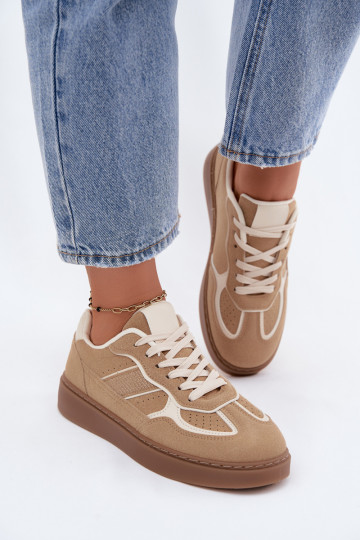 Sneakers basse da donna in colore sabbia Brenelle