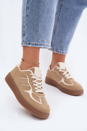 Sneakers basse da donna in colore sabbia Brenelle 2