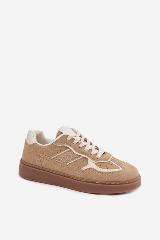 Sneakers basse da donna in colore sabbia Brenelle