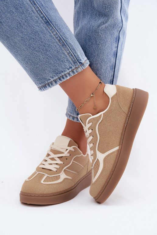 Sneakers basse da donna in colore sabbia Brenelle