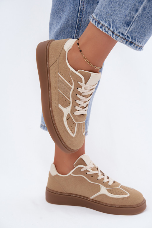 Sneakers basse da donna in colore sabbia Brenelle