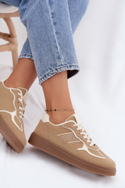 Sneakers basse da donna in colore sabbia Brenelle