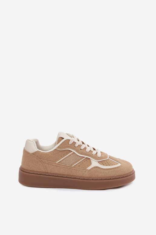 Sneakers basse da donna in colore sabbia Brenelle
