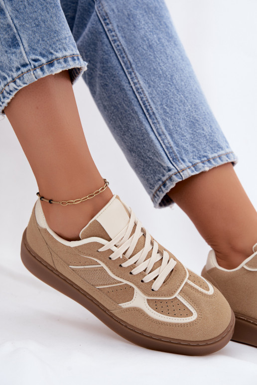 Sneakers basse da donna in colore sabbia Brenelle