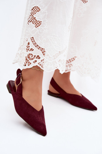 Ballerine da donna con fibbie in colore bordeaux Tanelia 2