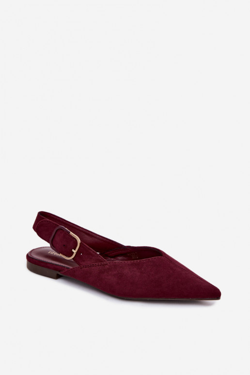 Ballerine da donna con fibbie in colore bordeaux Tanelia