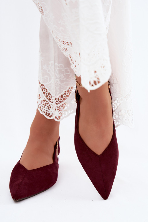 Ballerine da donna con fibbie in colore bordeaux Tanelia