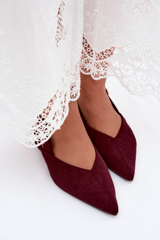 Ballerine da donna con fibbie in colore bordeaux Tanelia