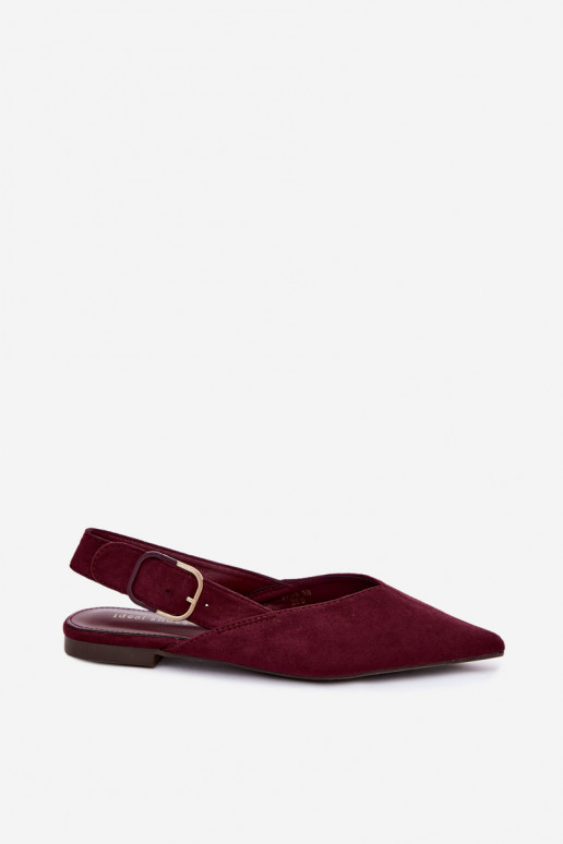 Ballerine da donna con fibbie in colore bordeaux Tanelia